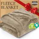 Utopia Bedding Fleece Blanket King Size Camel 300GSM Luxury Fuzzy Soft Anti-Static Microfiber Bed Blanket (90x102 Inch)