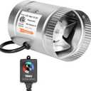 iPower 6 Inch Inline Booster Duct Fan with Speed Controller, 240 CFM HVAC Exhaust Ventilation Blower, Low Noise for Grow Tent, Attics, Basements, Bathrooms and Kitchens, 6 Inch Fan+Speed Controller, New