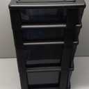 HOMZ Drawer Tower, 4-Tier Clear Plastic Storage Organizer Cart, Black Frame - Rolling Drawer Containers with Wheels for Bathroom, Bedroom, Office, and Classroom Organization (1 Pack)