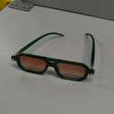 FEISEDY Vintage Square 70s Flat Aviator Sunglasses Women Men Classic Retro Stylish Frame UV400 Sunglasses B2622 (005 Transparent Green & Gradient Orange Lens)
