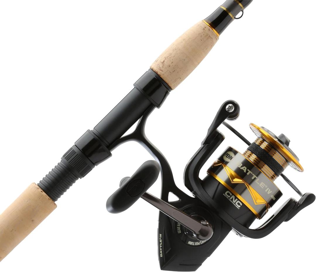 Penn Battle IV Spinning Reel and Fishing Rod Combo, 4000 Size Reel - 7' - Medium - 2pc