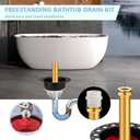 Freestanding Tub Drain Rough-in Kit, Bathtub Drain Kit with PVC Plastic Adapter and Brass Tail Pipes, Compatible with Freestanding Bathtub, Floor Mounted Bathtub and Copper Bathtub
