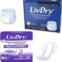 LivDry Adult 3XL Incontinence Underwear + Hyper 2000 Booster Pad Inserts for Men and Women | Extra Absorbency with Odor Control
