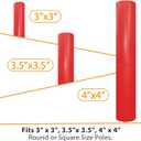 Heavy Duty Basketball Pole Pads, Fits 3" x 3", 3.5"x 3.5", 4" x 4" Round Size Poles, 2" Thick 72" Tall All-Weather Pad