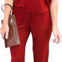 PRETTYGARDEN Jumpsuits for Women 2025 Summer Dressy Off Shoulder Romper Spring Vacation Travel Lounge Outfits Clothes (Medium, Red)