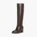 Knee High Boots Women Chunky Heel Rounded Toe Tall Boots Women Block High Heel Fall Long Boots,9