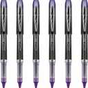 uniball Vision Elite Rollerball Pen, Micro Point (0.5mm), Violet Ink, 6 Pens