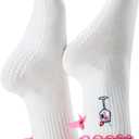 Embroidered socks,WILDBERRY APERITIF Pilates Yoga Barre Grip Socks,gift for Yoga lovers, Barre,Lillet lover socks