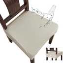Genina Waterproof Seat Covers for Dining Room Chair Covers Waterproof Dining Chair Covers (4 PCS-Rear-Covered, Beige)