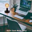Industrial Table Lamp Base,Small Polished Metal Desktop Light Sockets Base Only,Vintage E26/E27 Edison Screw Light Bulb Holder Base,with 6ft Cord Switch Plug Bulb Base HolderBlack