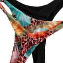 RoseSeek Women's 2 Pack Leopard Halter Bikini Set Brazilian Beach Swimwear (Black, L)