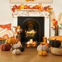 YRXRUS Pumpkin Pillows, Halloween Pumpkin Throw Pillows, Off White Shaped Pillow for Fall Room Decor Gifts, Teddy Fleece Cute 6x12 Inches Halloween Pillow, Accent Fall Pillows (Large (Pack of 1))