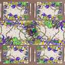 2 x XCHI Masks Hats Beads Mardi Gras Placemats Set of 4 Carnival Table Mats for Masquerade Party Home Kitchen Dining Table Decorations 12x18 Inch