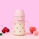 GROSMIMI Flip Top Spill Proof Sippy Cup, PPSU, BPA Free, 6 oz, Stage 2 Straw for Toddlers (Cherry)