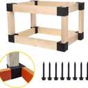 Heavy Duty Workbench Bracket Kit - Set of 8 3-Way Right Angle Steel Corner Brackets with Screws for 2x4 and 4x4 Wood, Ideal for DIY Custom Workbench, Woodworking Tables and Work Benches for Garage