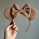 Trnerm Khaki Headband for Women Soft Plush Ears
