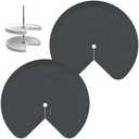 ZDLS Lazy Susan Shelf Liner, Silicone Lazy Susan Liner for Dual Tier Pie Cut Lazy Susan Organizer, Non-Slip Thermal Protection Lazy Susan Mat 2 PCS (Black, 24")