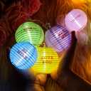 10 Pcs Valentine's Day Conversation Hearts Light String Decor 9.8ft Conversation Heart Lanterns Battery Operated Hanging Pastel Fabric Romantic Decor with 2 Lighting Modes for Room Patio Wedding