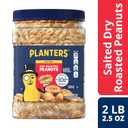 PLANTERS Dry Roasted Peanuts, 34.5 oz Resealable Plastic Jars (Pack of 6) - Peanuts with Sea Salt - Peanut Snacks - Shareable Snacks - Great School Snack or Work Snack - Kosher (EXP 11/07/26)