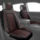 Seat Covers Front Set Compatible with Toyota Tacoma Custom 2009 to 2024 TRD Sport Off-Road TRD Pro Limited SR SR5 Package Access Double Extended Cab Pickup Truck Seat Cover (2Pcs Front Set,Black Red)