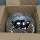 Mirror Ball for Disco DJ Club Party Wedding Home Decor, Muscab 10 Inch Disco Ball with Hanging Ring, Silver White