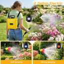 2 Gallon Battery Powered Sprayer, Electric Garden Sprayer with 6 Mist Nozzles, Adjustable Spray Effect, Weed Sprayer with Hand Shank Waterproof, Adjustable Telescopic Rod, for Yard, Lawn and Garden