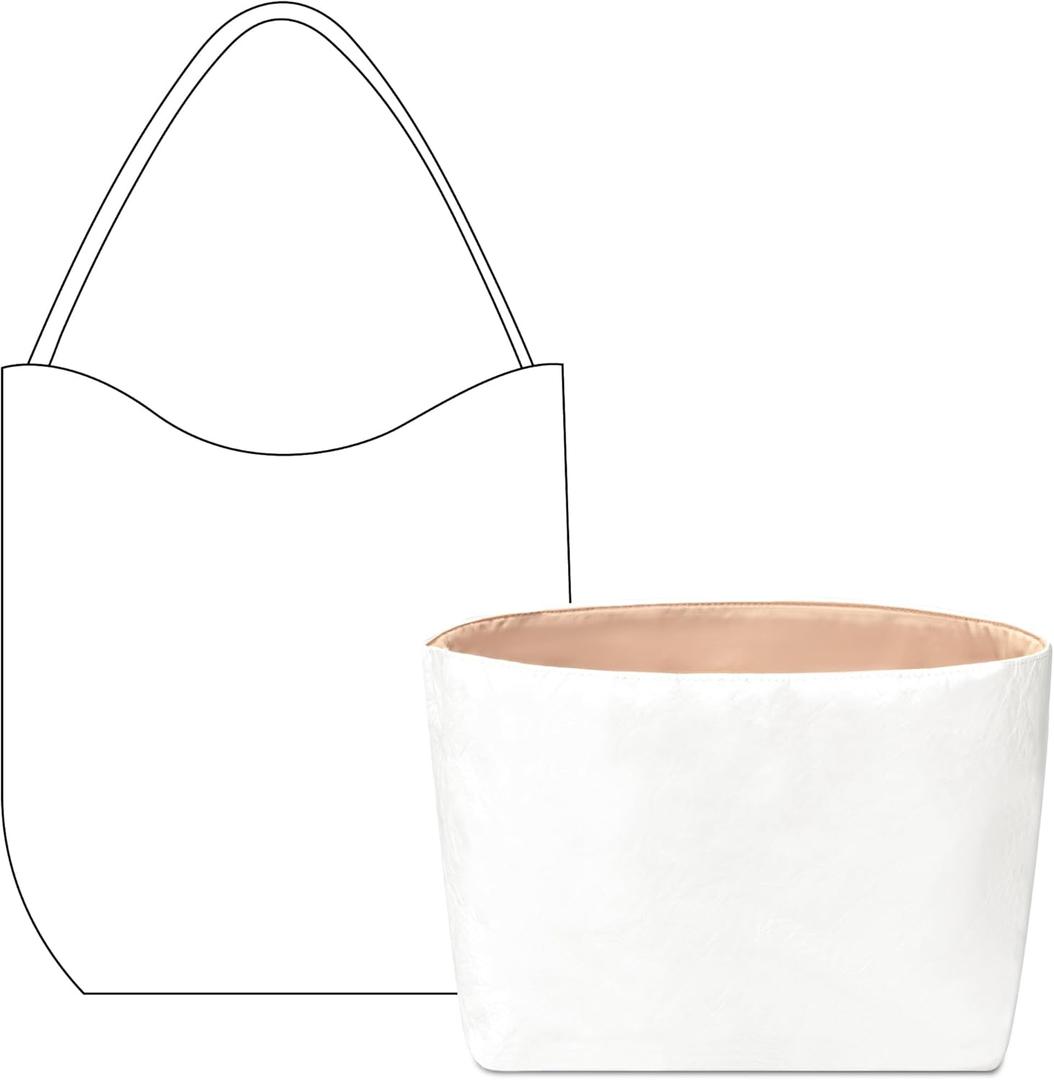 Tote Bag Organizer Insert for The Row N/S Parker Tote M Handbag,Custom Fit Inside Premium Vanile Lightweight WaterResistant Purse Insert with Cup Holder Accessories