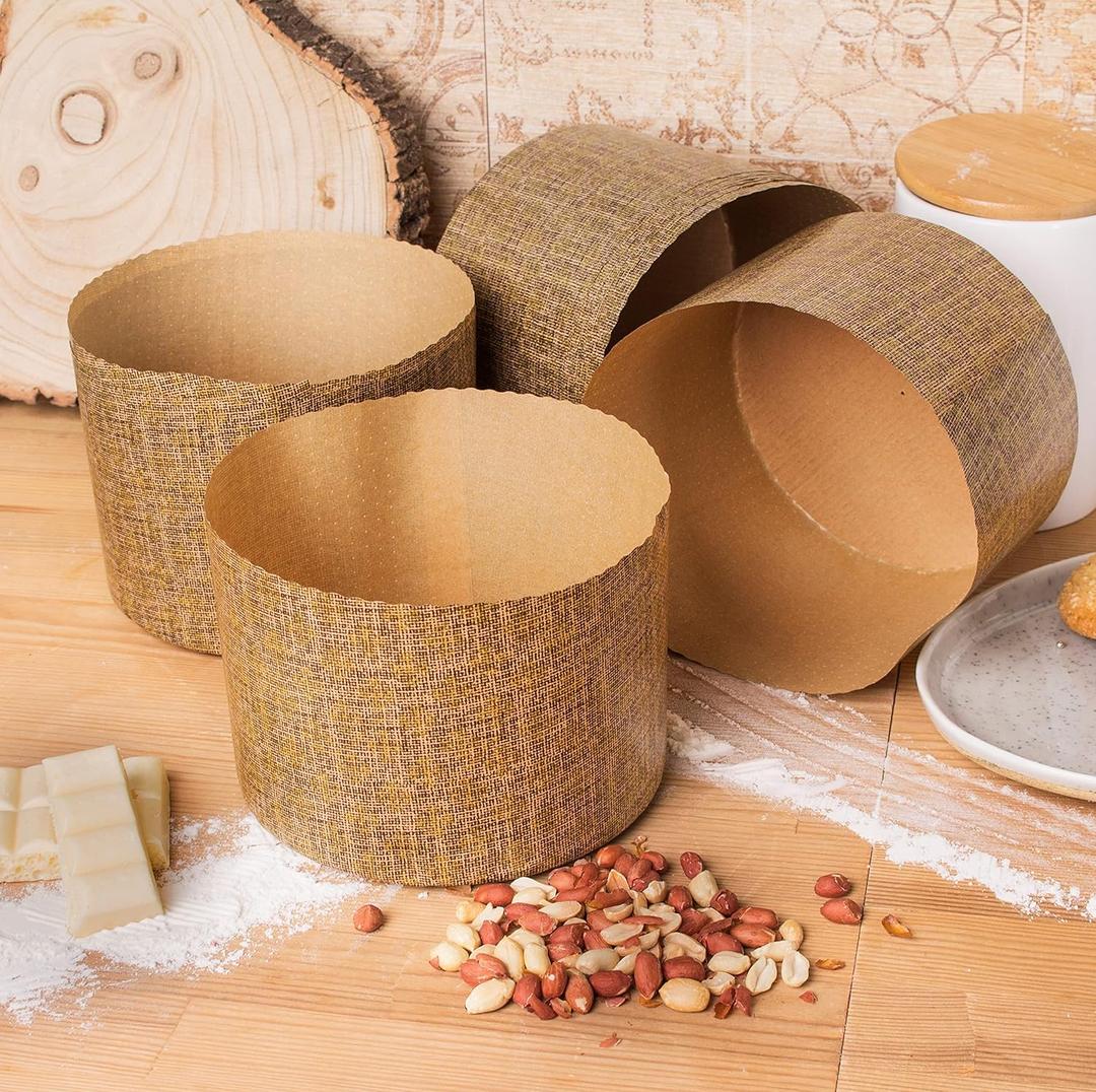 SHSH trade group 15oz Easter Bread Mold Paper Bread Molds Paska Kulich (12 Pack) - Panettone Paper Baking Molds Molde Para Panettone - Moldes de Papel Para Panettone Paper Mold Panettone Baking Pan