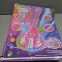 Kids Guitar and Microphone Set, Microphone with Stand and Color Light, Toy Guitar with Strap and Adjustable Volume, Toddler Musical Instrument for 5-9, Kids Karaoke Machine for Boy Girls (Pink)