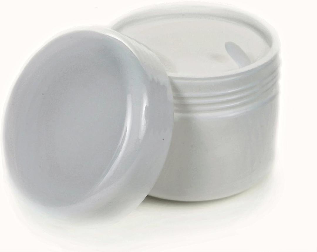 Vivaplex, 12, White, 4 oz Cosmetic Jars, with Inner Liners and Dome Lids