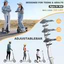 Scooter for Kids 8-12, Teens and Adults, Folding Kick Scooter with Adjustable Height, 8IN Big Wheels Scooters W/Anti-Shock Suspension, Up to 300 Lbs, Bearing ABEC9