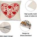 Valentines Day Decorations Pillow Covers 18x18 inch Set of 4 Red Heart and Love Decor Throw Pillows Decorative Cushion Cases for Home Wedding Party