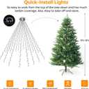 Christmas Tree Lights White and Blue Christmas Lights Outdoor Indoor 400Led 10 Lines with 8 Lighting Modes, Timer and Remote Control, Fairy Lights for Wedding Home Party 6Ft - 9Ft Xmas Tree Decoration