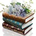 Book Flower Vase Stacked Books Shaped Flower Pot Book Planter Candy Bowl Snack Storage Box Trinket Candy Dish Vintage Home Decor Gifts for Book Lovers
