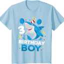 Kids 3rd Birthday Boy Shark Ocean Theme Party 3 Years Old Toddler T-Shirt