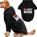 Dog Sweaters Hoodies for Large Dogs Security Ultra-Soft Fleece Dog Sweatshirt Cold Weather Pet Winter Clothes with Pocket for Small Medium Large Dogs (XXL (Back: 30.8",Chest: 36.8"), I Love My MOM)