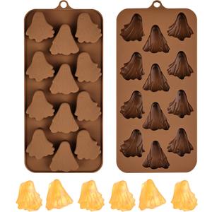 Halloween Silicone Molds, Ghost Silicone Molds 2 PCS, Suitable for Thanksgiving, Halloween Ice Cream, Gummy Candies, and Cake Decorations