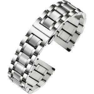 TStrap Metal Watch Band Quick Release Watch Bands for Men Women - Stainless Steel Smart Watch Strap Bracelet Replacement Polished - 12mm 20mm 22mm 24mm (Silver)