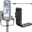 CYNOVA Insta 360 X5 Cold Shoe Mount, Invisible Mic Bracket for Insta360 X5 Accessories, Designed Specifically for DJI Mic 2with 3.5mm Audio Cable and Fixed Velcro