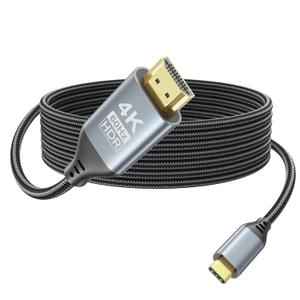 USB C to HDMI Cable for Home Office 10FT4K@60Hz High-Speed HDMI 2.0 Braided Cord, Thunderbolt 3/4 Compatible for MacBook, iPhone 15/16 Pro/Max,iPad Pro,iMac,Galaxy S8-S25