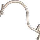 Voolan All Metal Shower Head Extension Arm, 14 Inch Curved Solid Brass Adjustable Shower Arm, Universal Connection Pipe, Flexible Height, Brushed Nickel