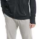 clothin Mens Lightweight Full Zip Hood Running Jacket with Zip Pockets for Fishing Hiking Travel (Small, Black)