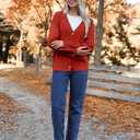 Zeagoo Women's Oversized Button Cardigan Sweaters 2026 Fall Open Front Lightweight Cardigans V Neck Loose Knit Outwear (S)