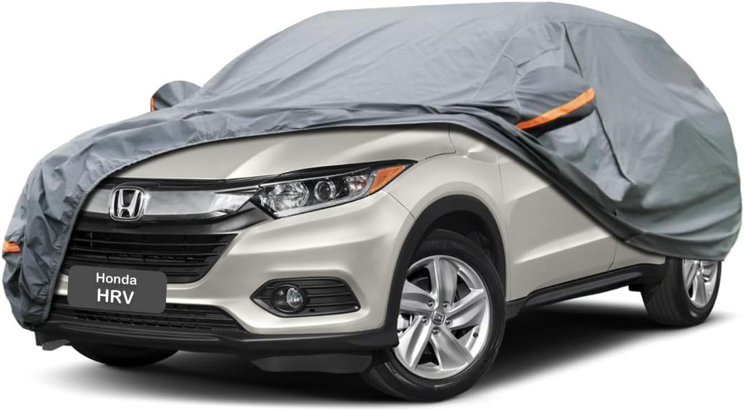 Premium Car Cover Custom Fit Honda HRV HR-V (1998-2025), 16 Layers Heavy Duty Car Cover Waterproof All Weather with Zipper Door for Sun Rain Snow Dust Uv Protection