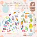 2 x 140 PCS Easter Window Clings - 9 Sheets Double-Sided Large Reusable Rabbit & Egg Stickers, Static Glass Decals for Home Office School Spring Easter Decor