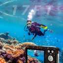 Underwater Camera 4K 48MP Autofocus Selfie Dual Screen Waterproof Camera with Floating Strap and 32GB Card, 17FT Compact Waterproof Digital Camera, Fill Light Underwater Camera for Snorkeling