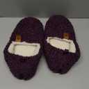 EverFoams Womens Soft Curly Full Slippers Memory Foam Lightweight House Shoes Cozy Loafer with Polar Fleece Lining (9-10, Dark Aubergine)