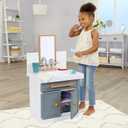 Little Tikes First Bathroom Sink with Real Working Faucet Pretend Play for Kids, 12 Bathroom Accessories, Interactive Unique Toy Multi-Color, Ages 2+ Grey, Full