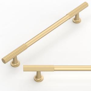 10 Pack Brushed Gold Cabinet Pulls 6.3 Inch(160mm) Kitchen Cabinet Handles Cabinet Hardware for Drawer Pulls