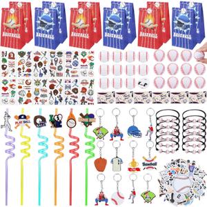 Gifts2U Baseball Party Favors Supplies, 146 Pcs Baseball Themed Goodie Bags Stuffers with Bracelets, Tattoos, Stickers, Mini Ball and Cars Toys, Gifts Bulk for Team Kids Birthday Party